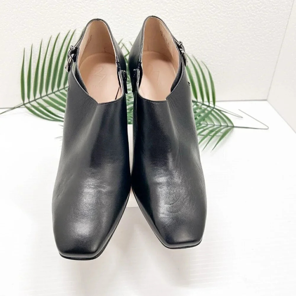 27 Edit Boots Womens Size 9.5W Penny Leather Square Toe Ankle Shoes - Picture 9 of 13